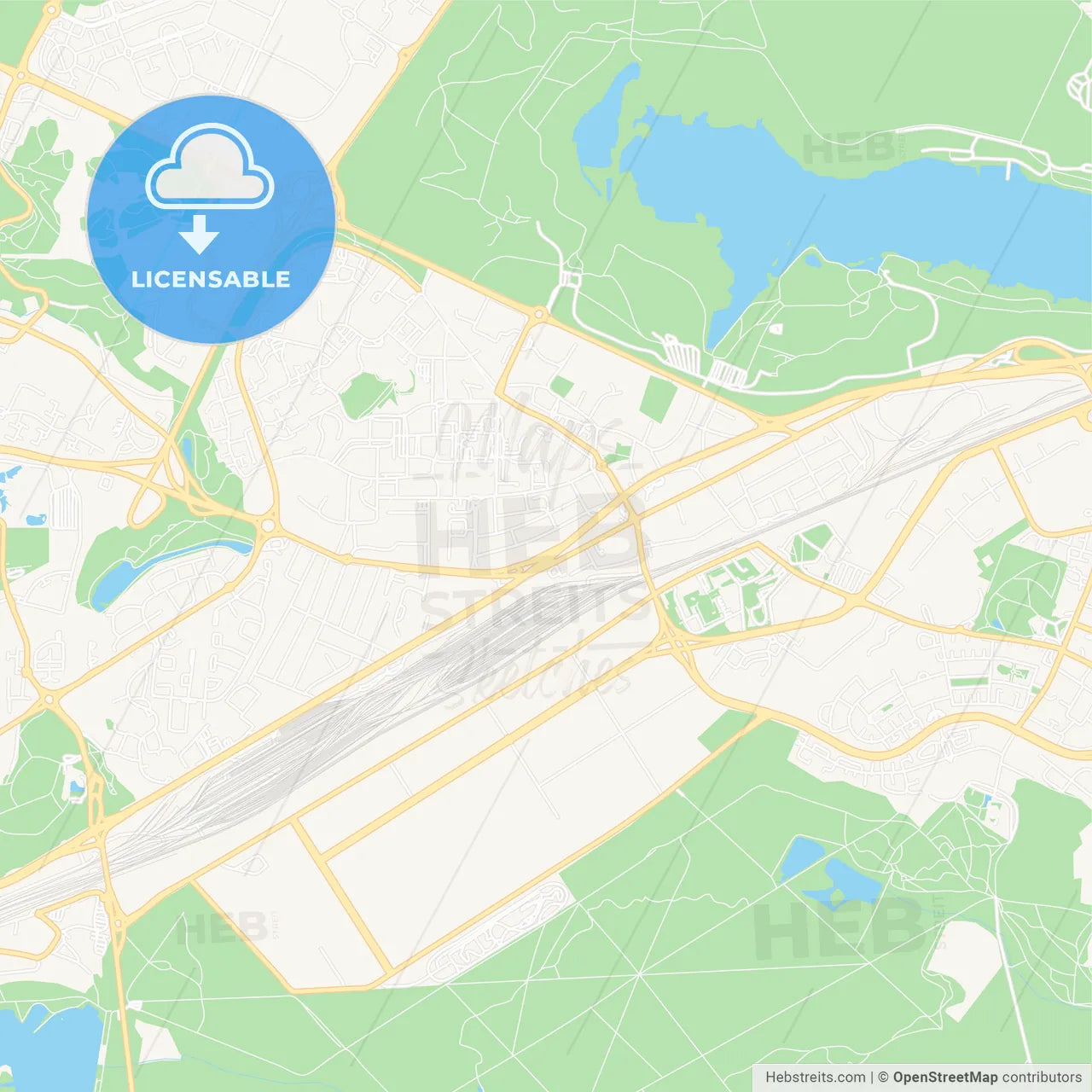 Trappes, France Vector Map - Classic Colors