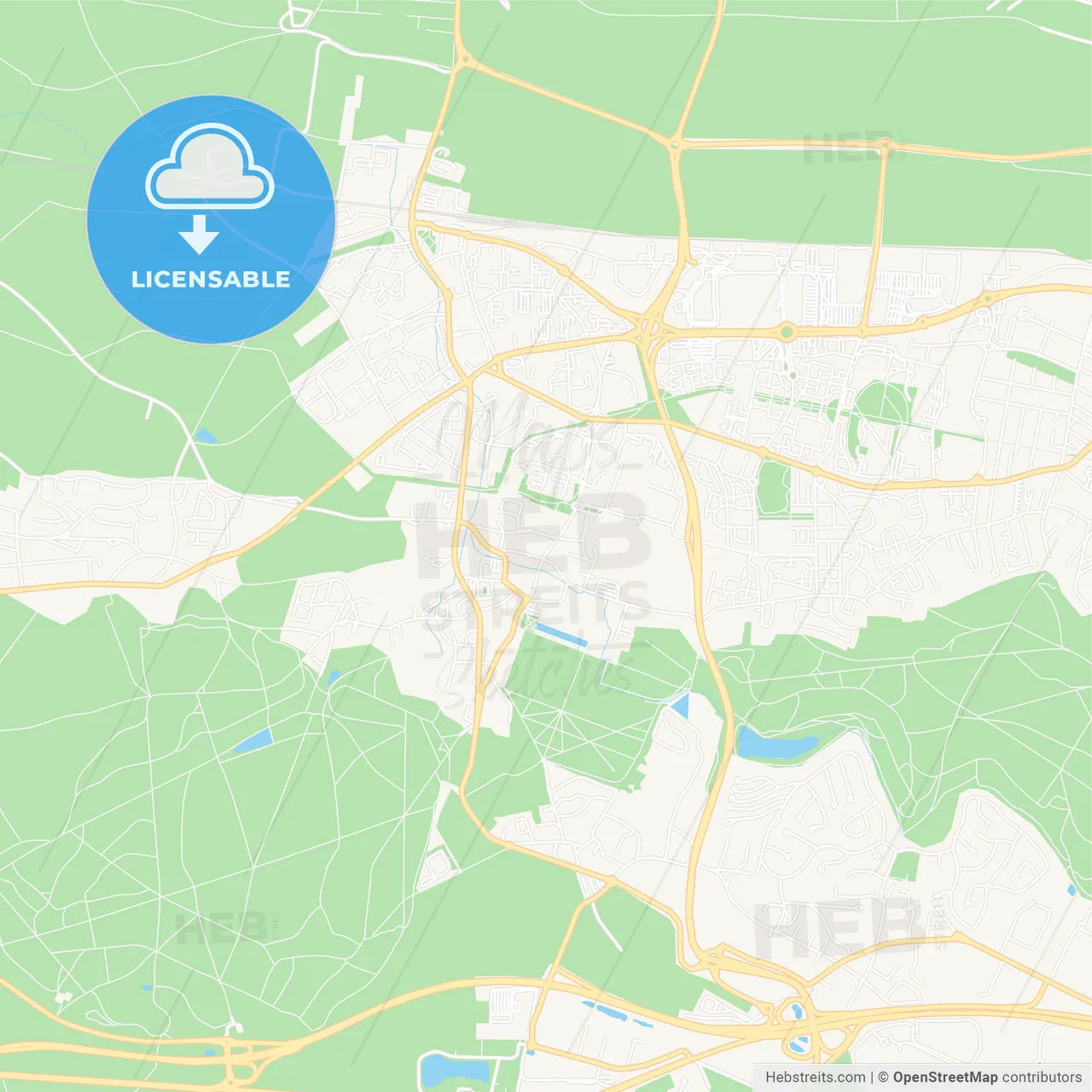 Plaisir, France Vector Map - Classic Colors