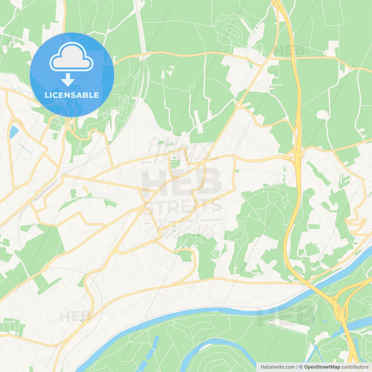 Rillieux-la-Pape, France Vector Map - Classic Colors