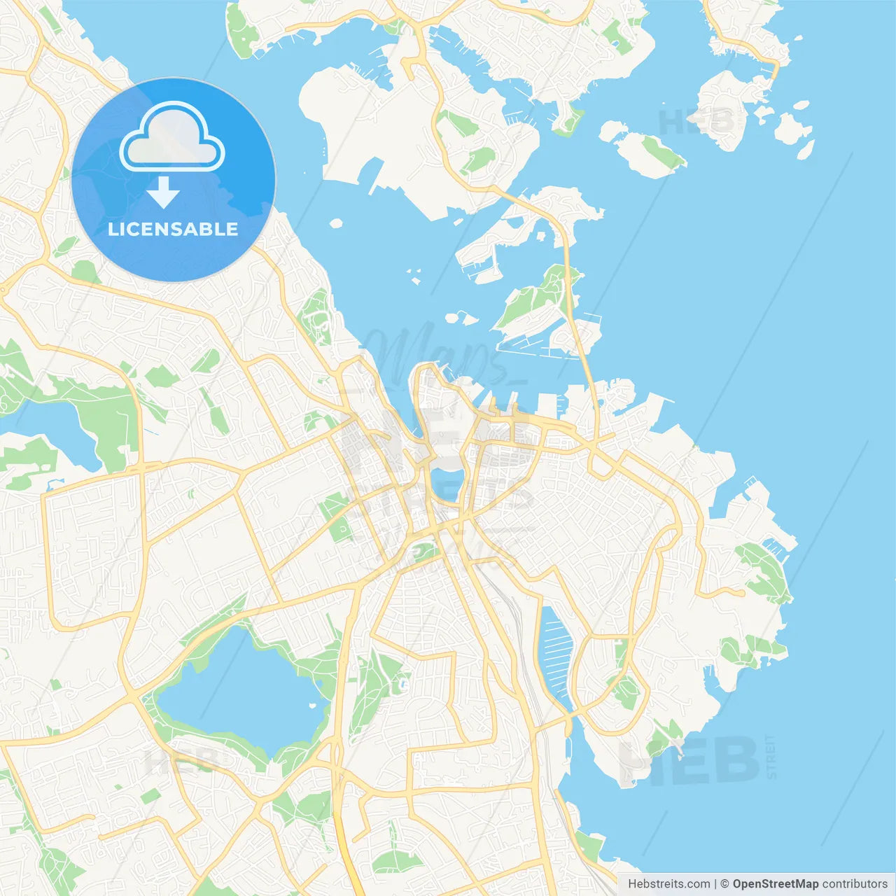 Stavanger, Norway Vector Map - Classic Colors