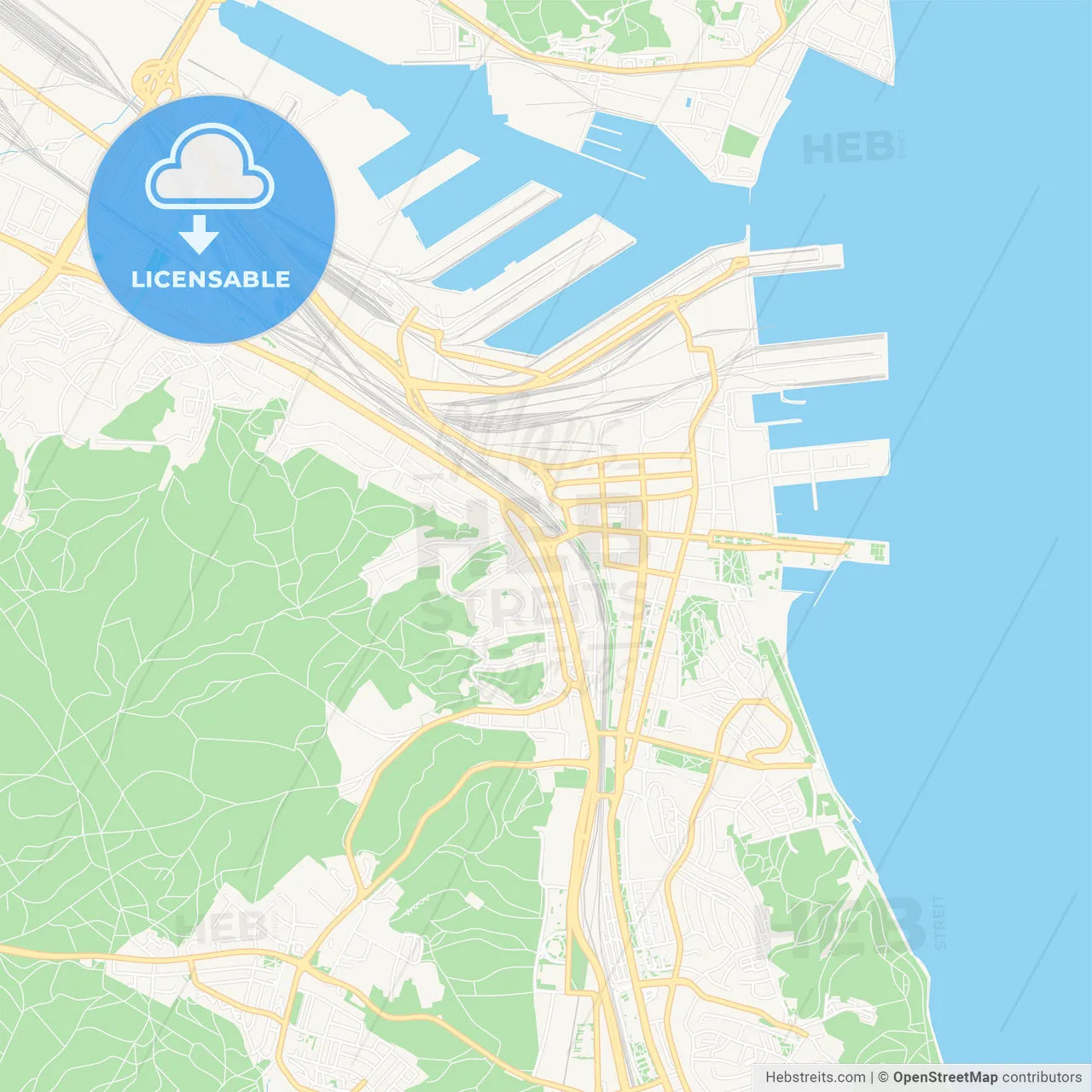 Gdynia, Poland Vector Map - Classic Colors