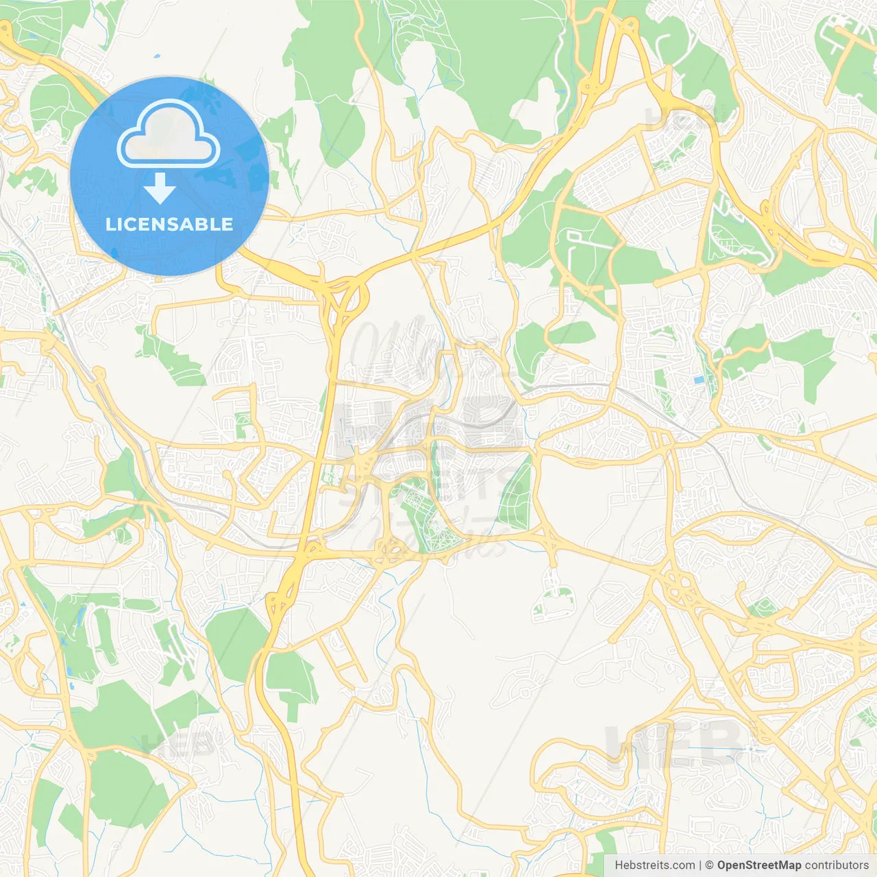 Queluz, Portugal Vector Map - Classic Colors