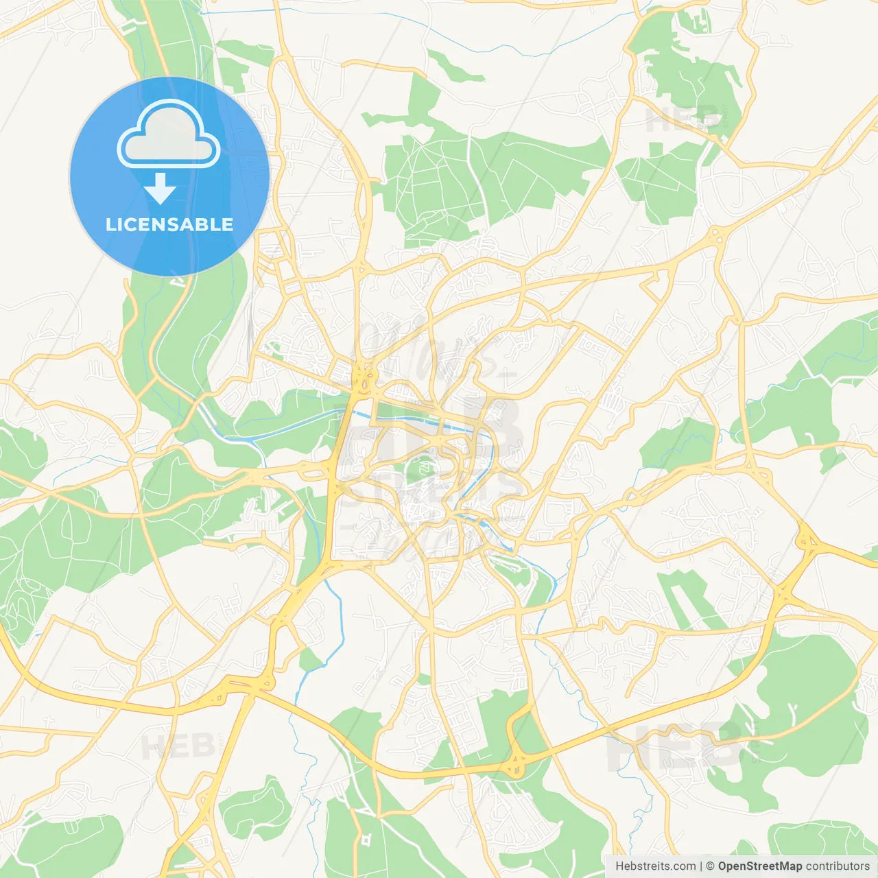 Leiria, Portugal Vector Map - Classic Colors