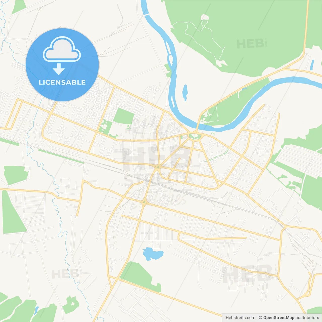 Glazov, Russia Vector Map - Classic Colors