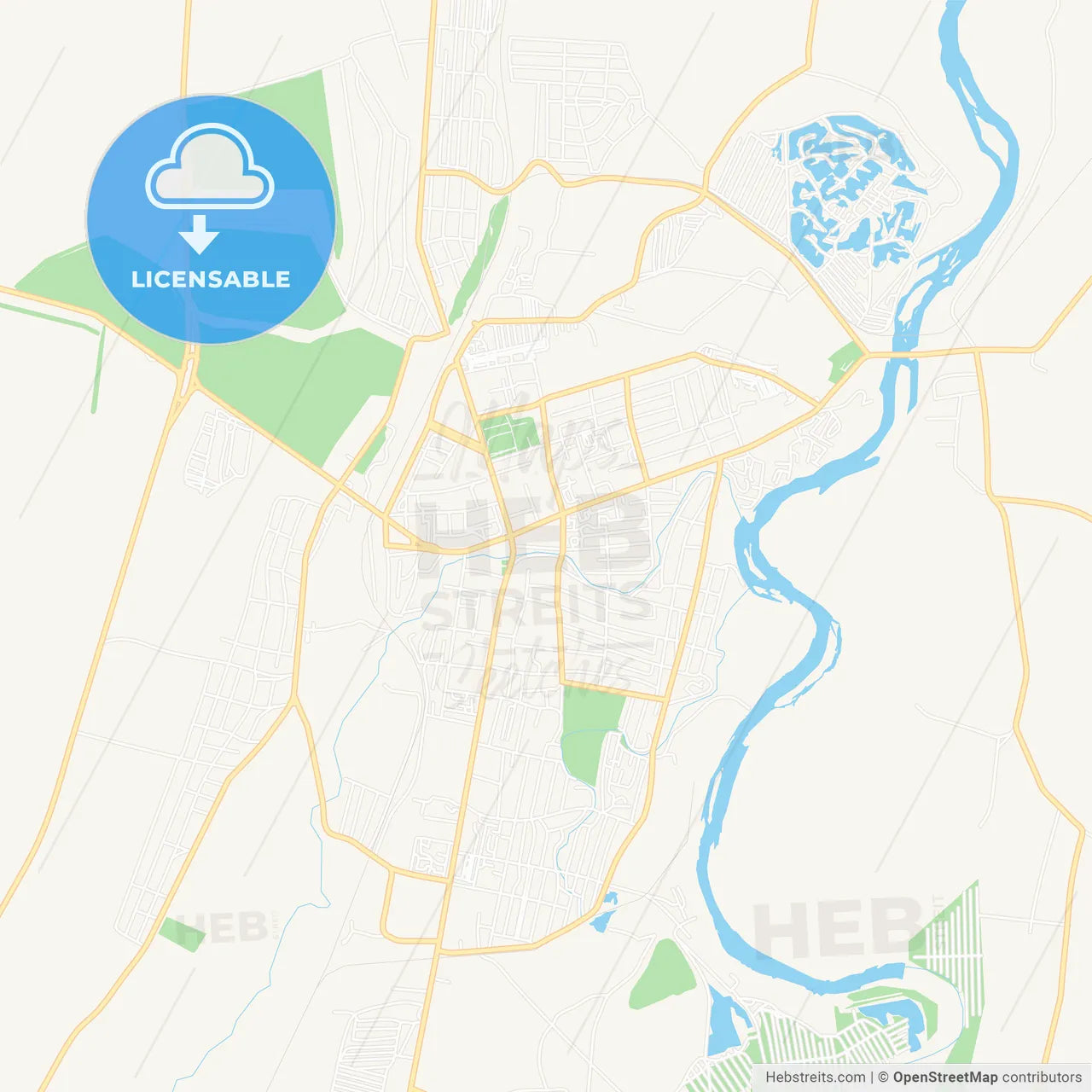 Meleuz, Russia Vector Map - Classic Colors