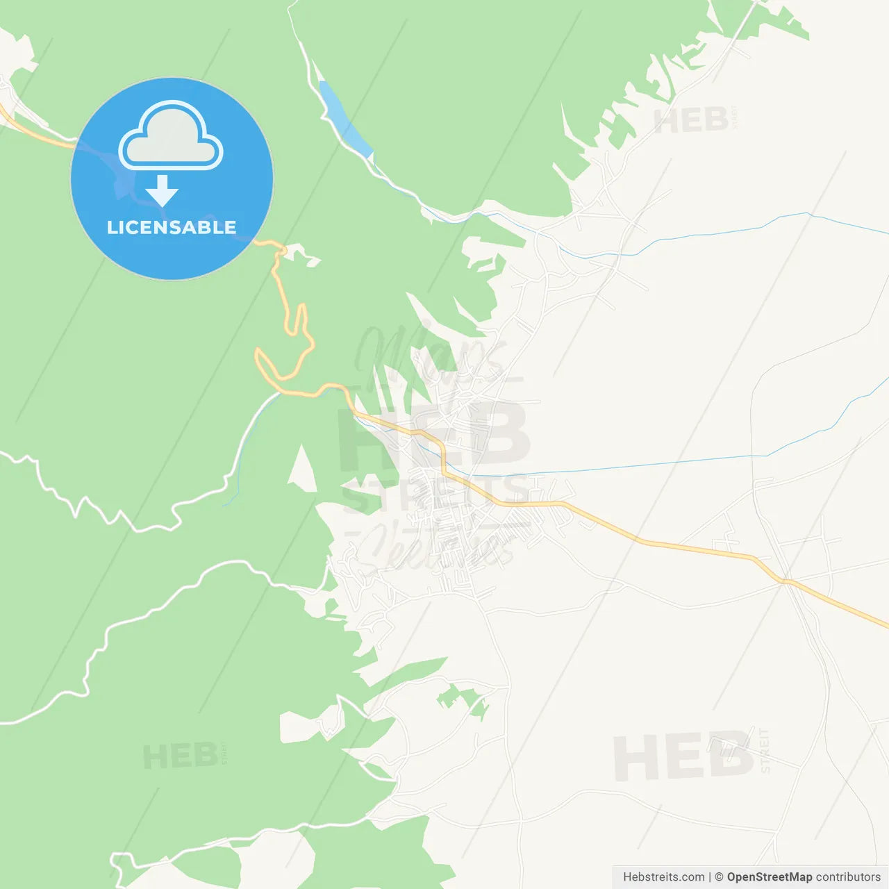 Presevo, Serbia Vector Map - Classic Colors