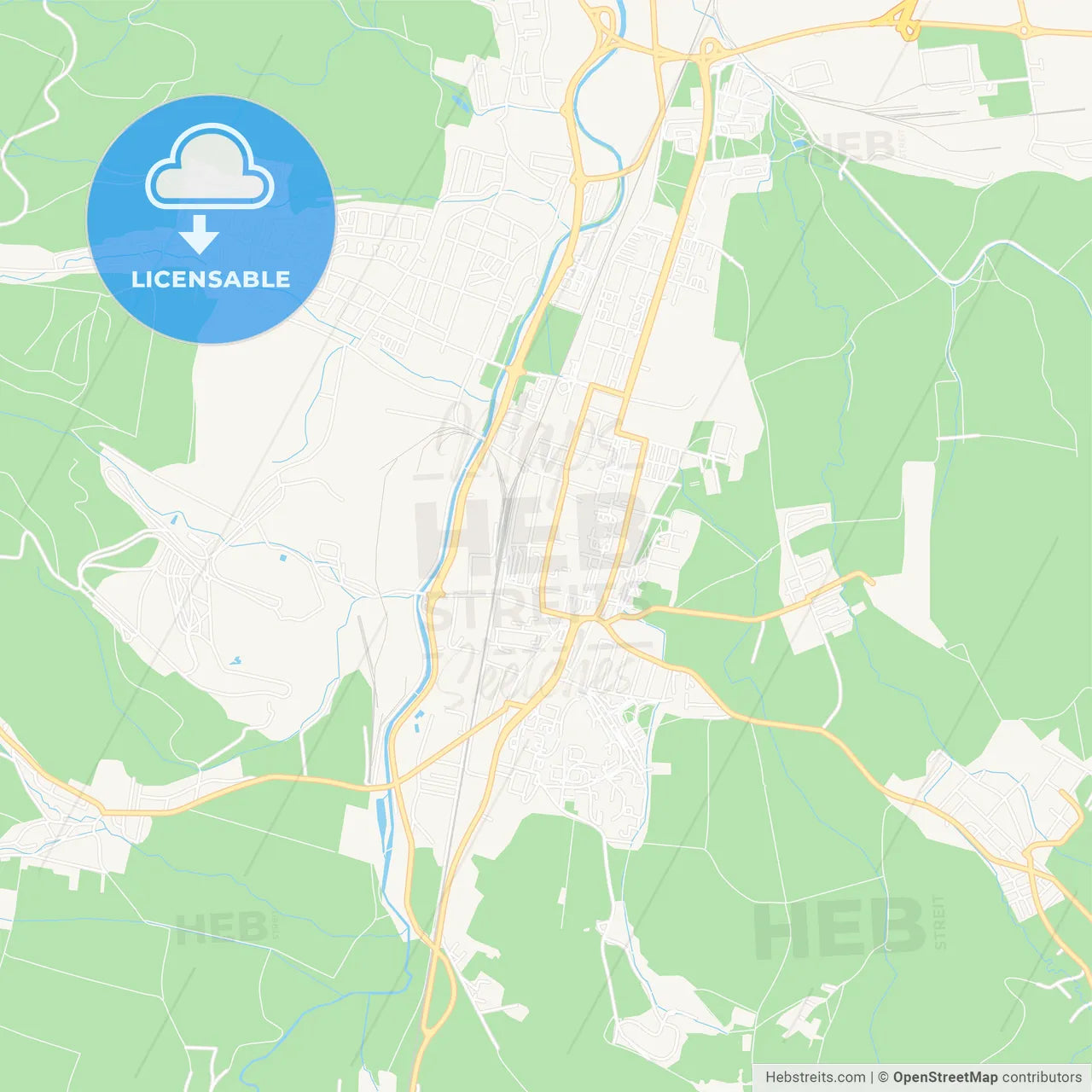 Martin, Slovakia Vector Map - Classic Colors