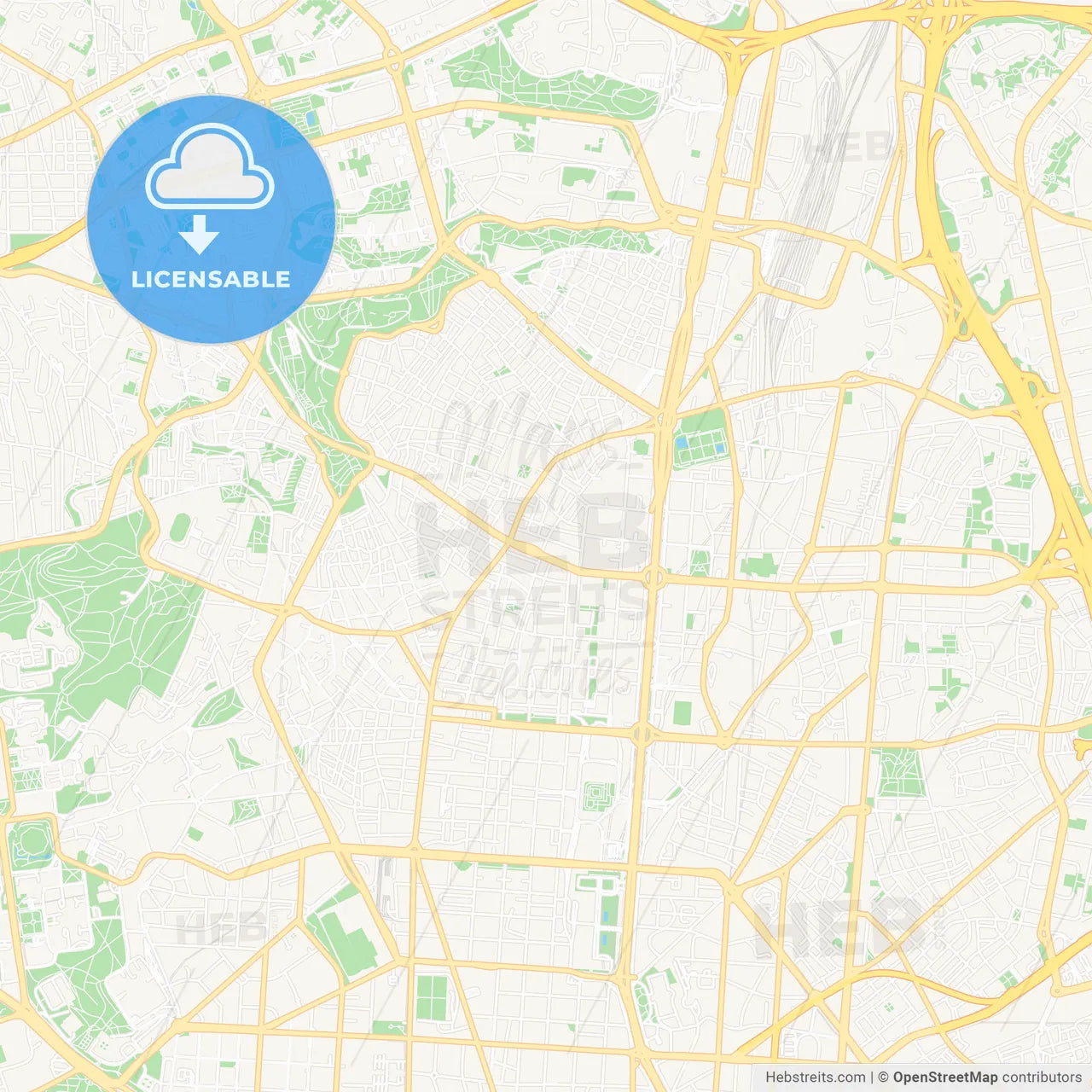 Tetuan de las Victorias, Spain Vector Map - Classic Colors