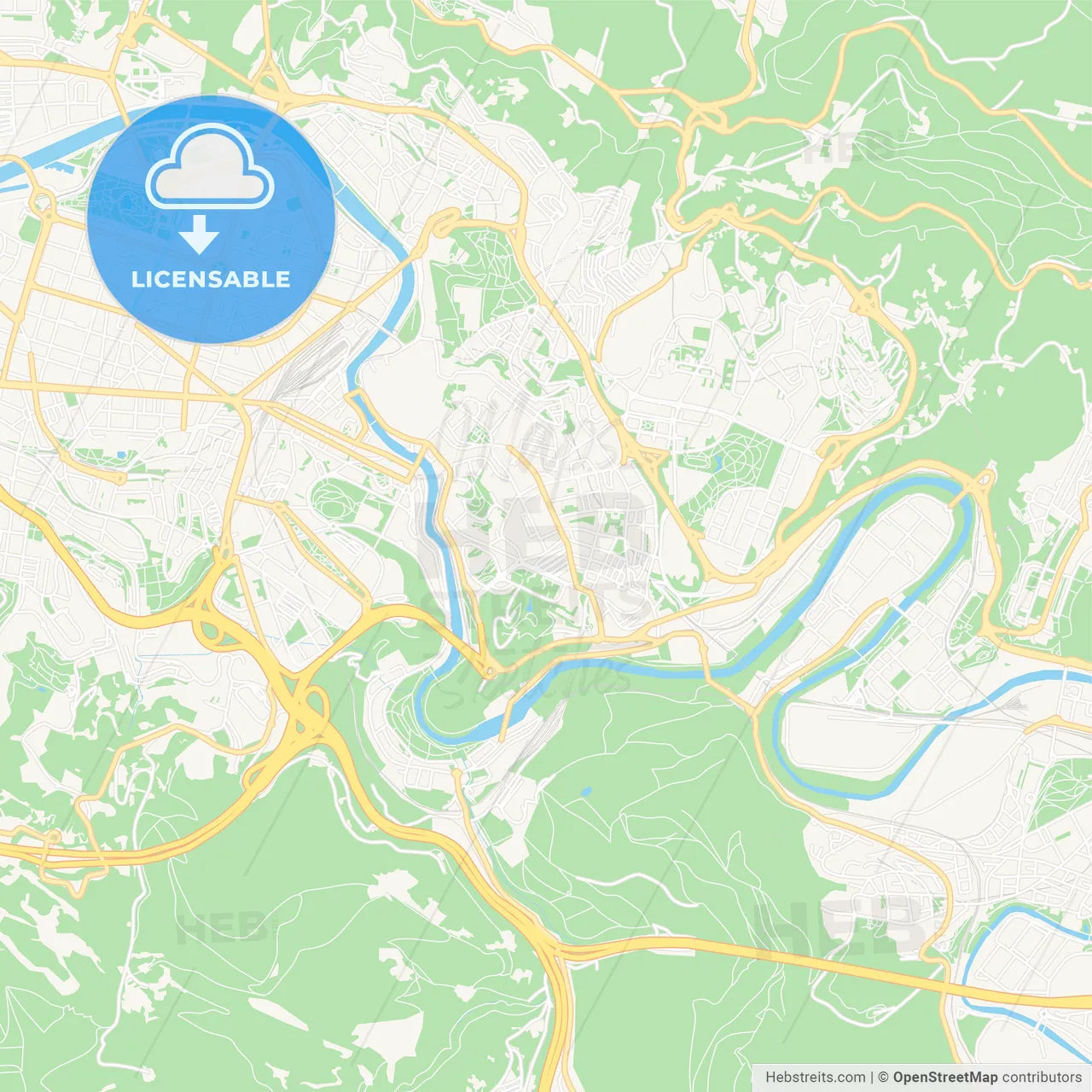 Santutxu, Spain Vector Map - Classic Colors