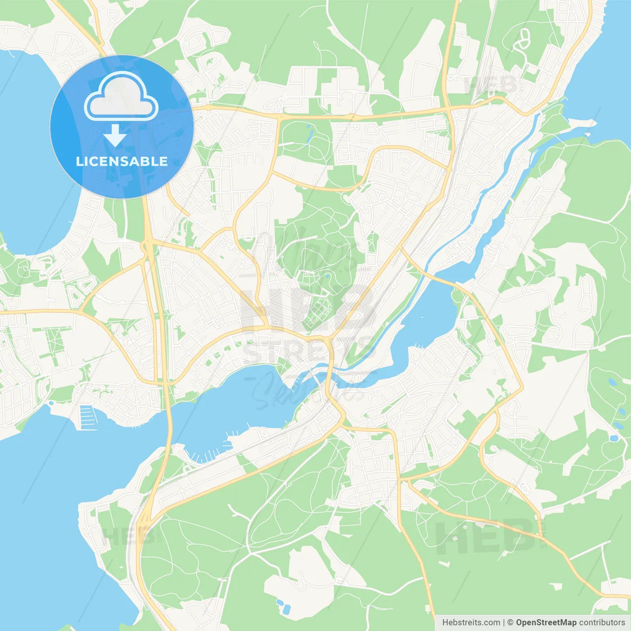 Motala, Sweden Vector Map - Classic Colors