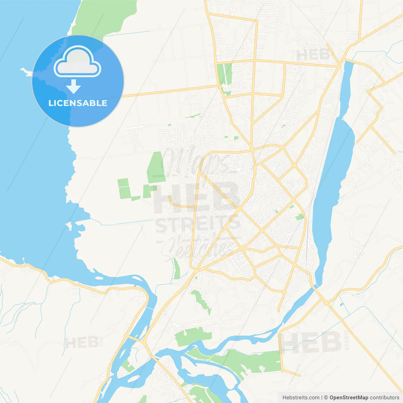 Shkoder, Albania Vector Map - Classic Colors