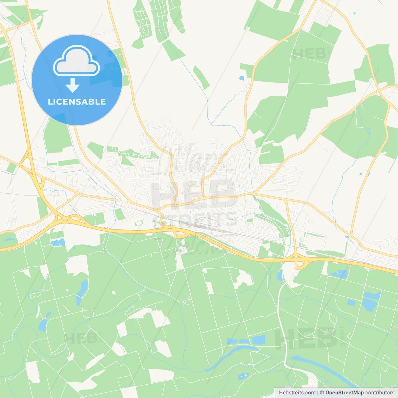 Stockerau, Austria Vector Map - Classic Colors