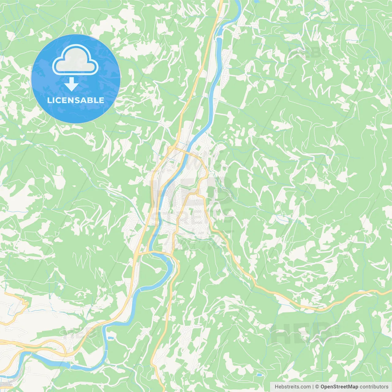 Sankt Johann im Pongau, Austria Vector Map - Classic Colors