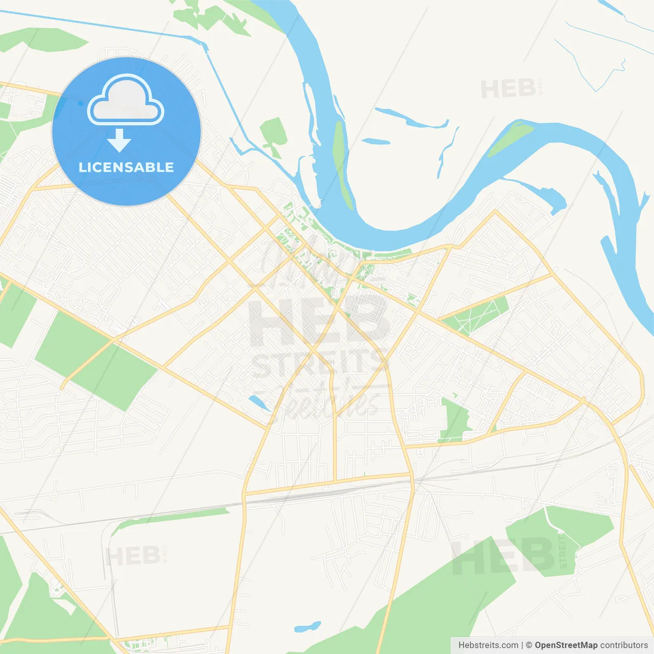 Rechytsa, Belarus Vector Map - Classic Colors