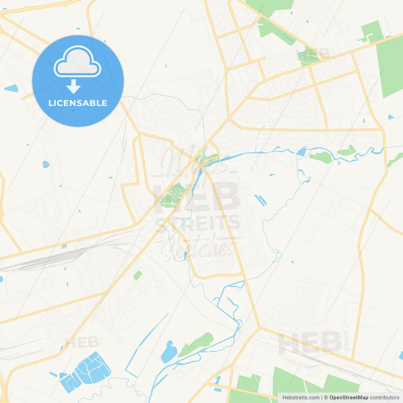 Slutsk, Belarus Vector Map - Classic Colors