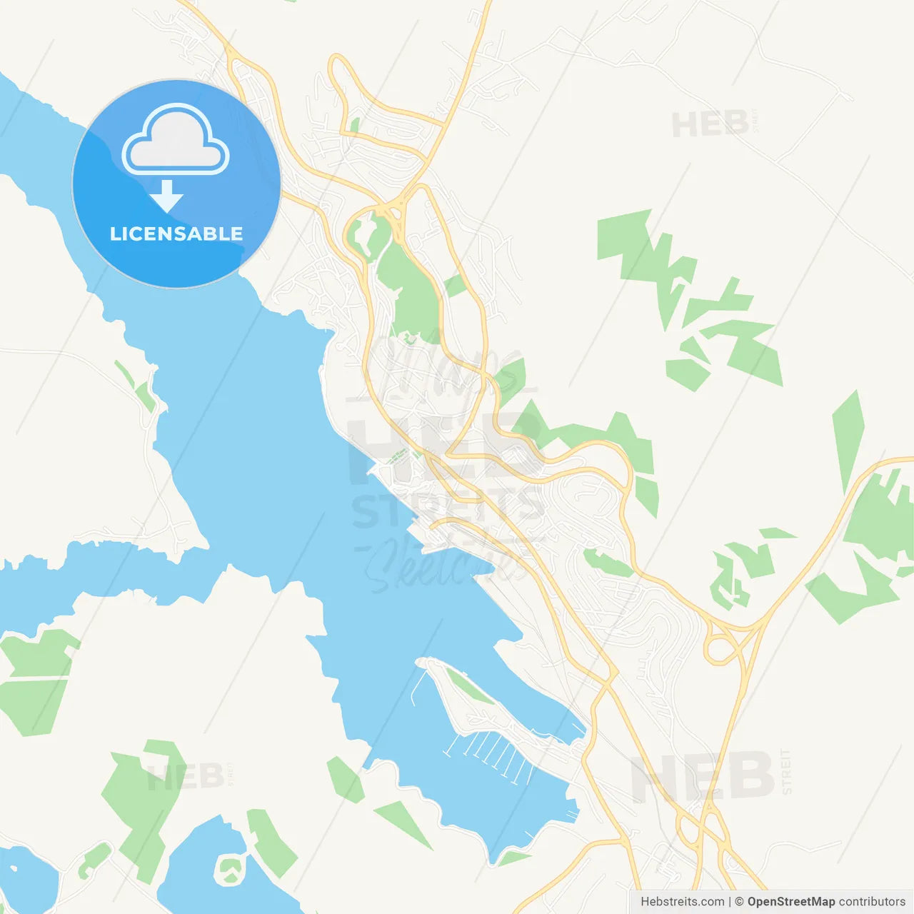 Sibenik , Croatia Vector Map - Classic Colors