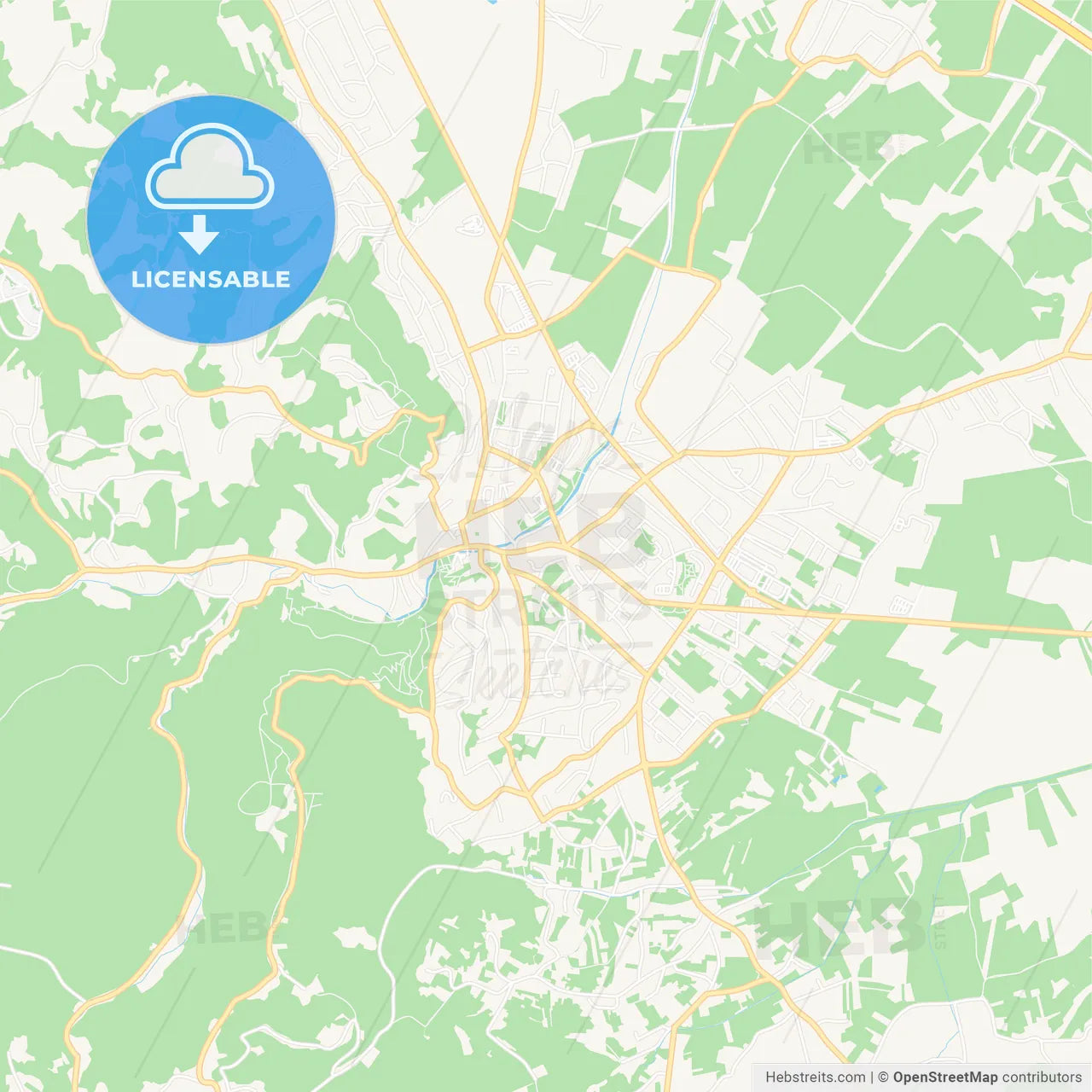 Samobor, Croatia Vector Map - Classic Colors