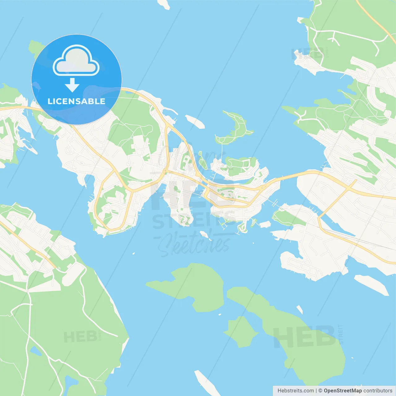 Savonlinna, Finland Vector Map - Classic Colors