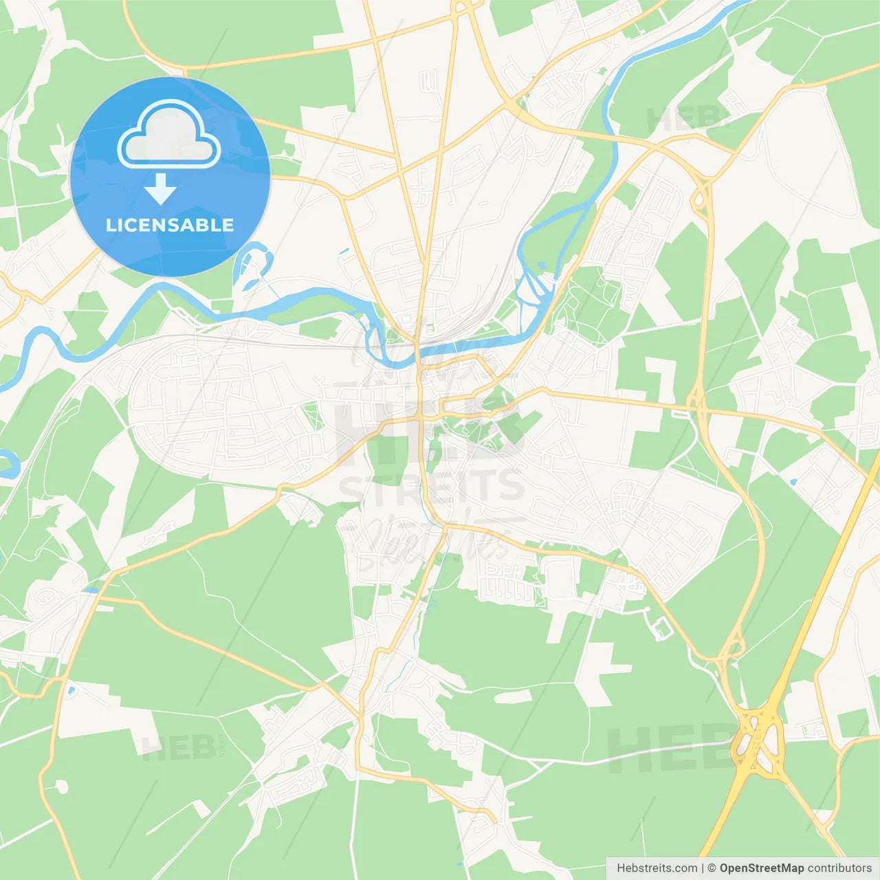 Weisenfels, Germany Vector Map - Classic Colors