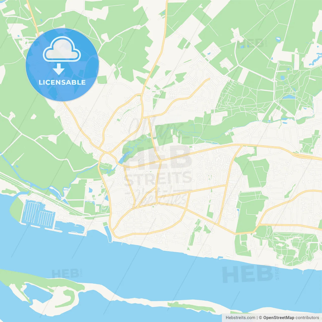 Wedel, Germany Vector Map - Classic Colors