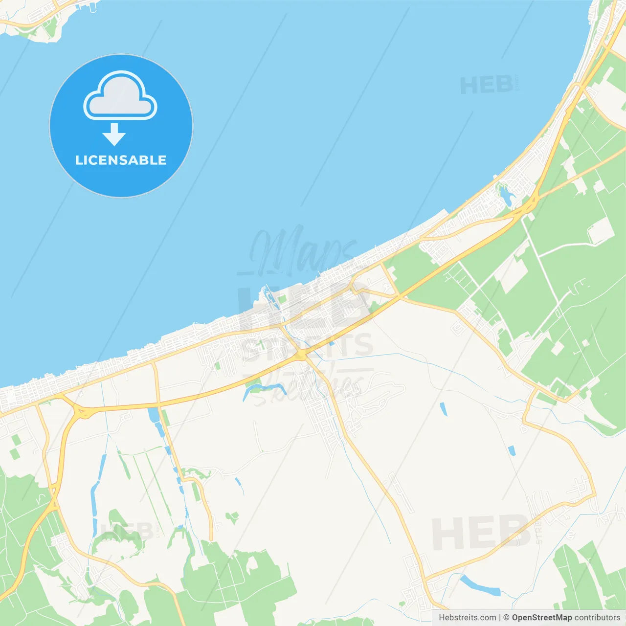 Siofok, Hungary Vector Map - Classic Colors