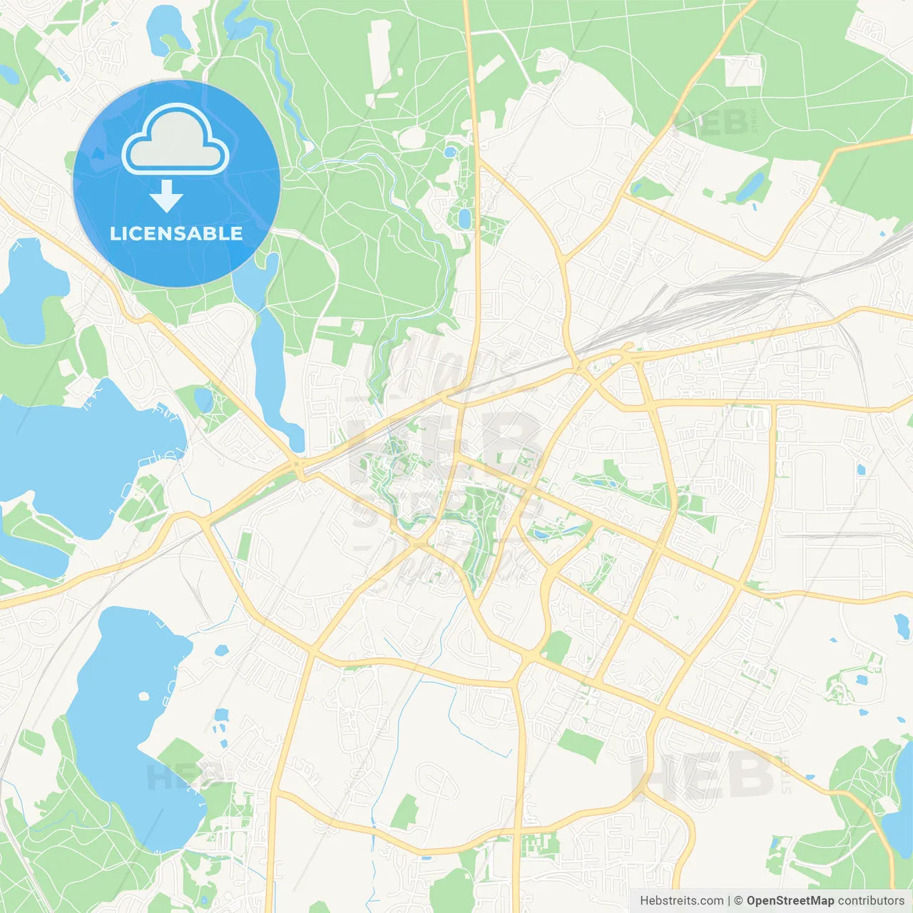 Olsztyn, Poland Vector Map - Classic Colors