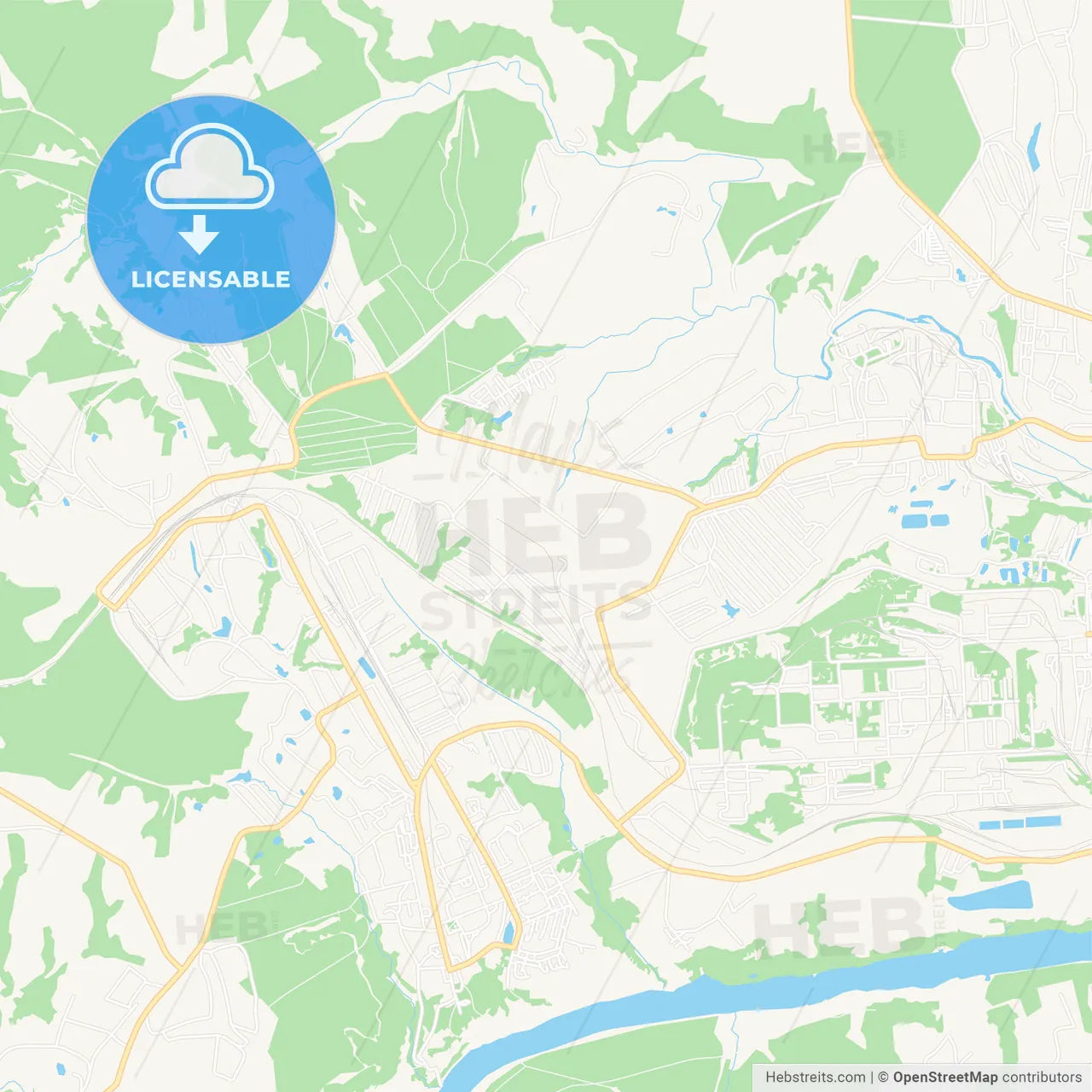 Aleksin, Russia Vector Map - Classic Colors