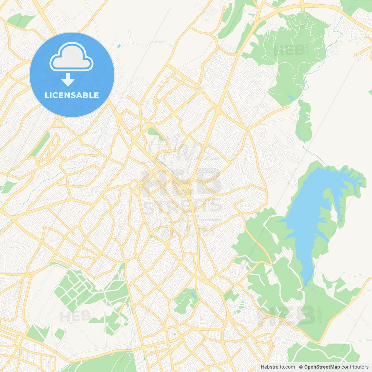 Denizli, Turkey Vector Map - Classic Colors