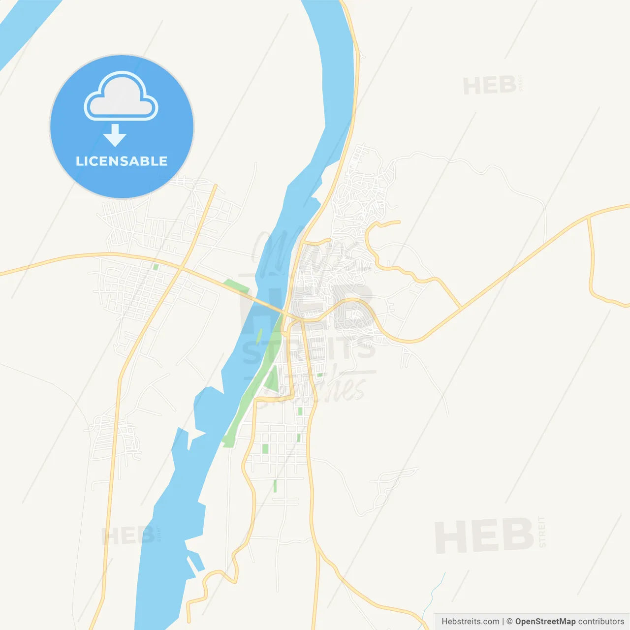 Birecik, Turkey Vector Map - Classic Colors