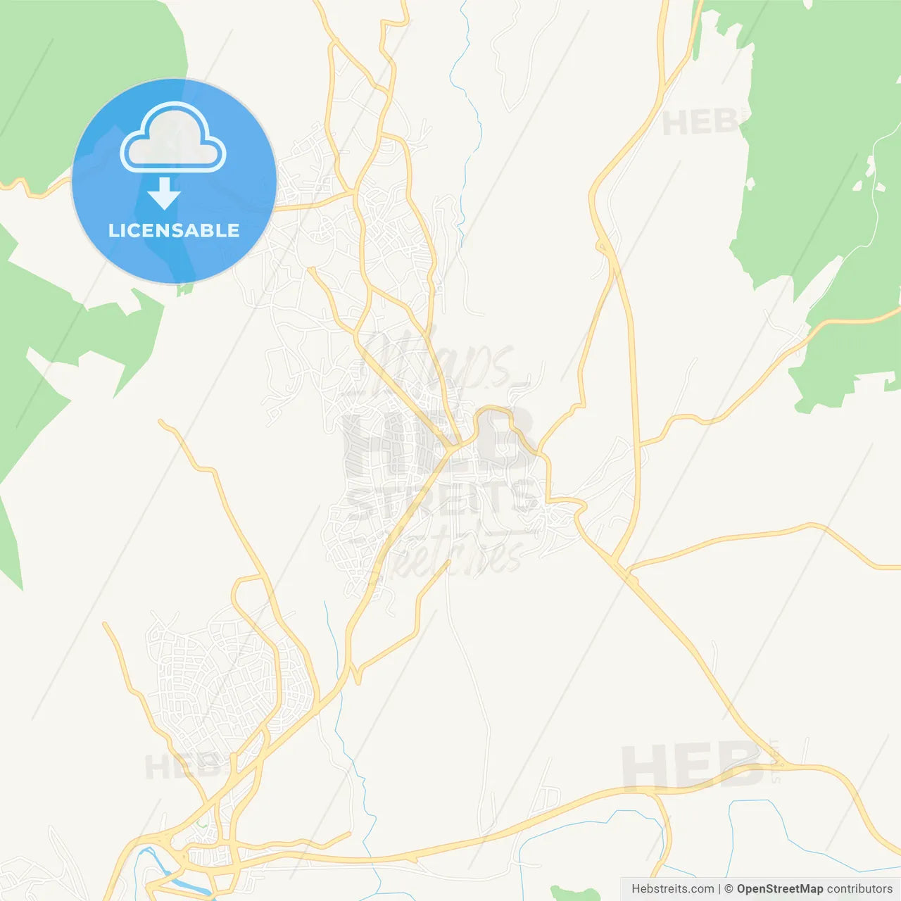 Safranbolu, Turkey Vector Map - Classic Colors