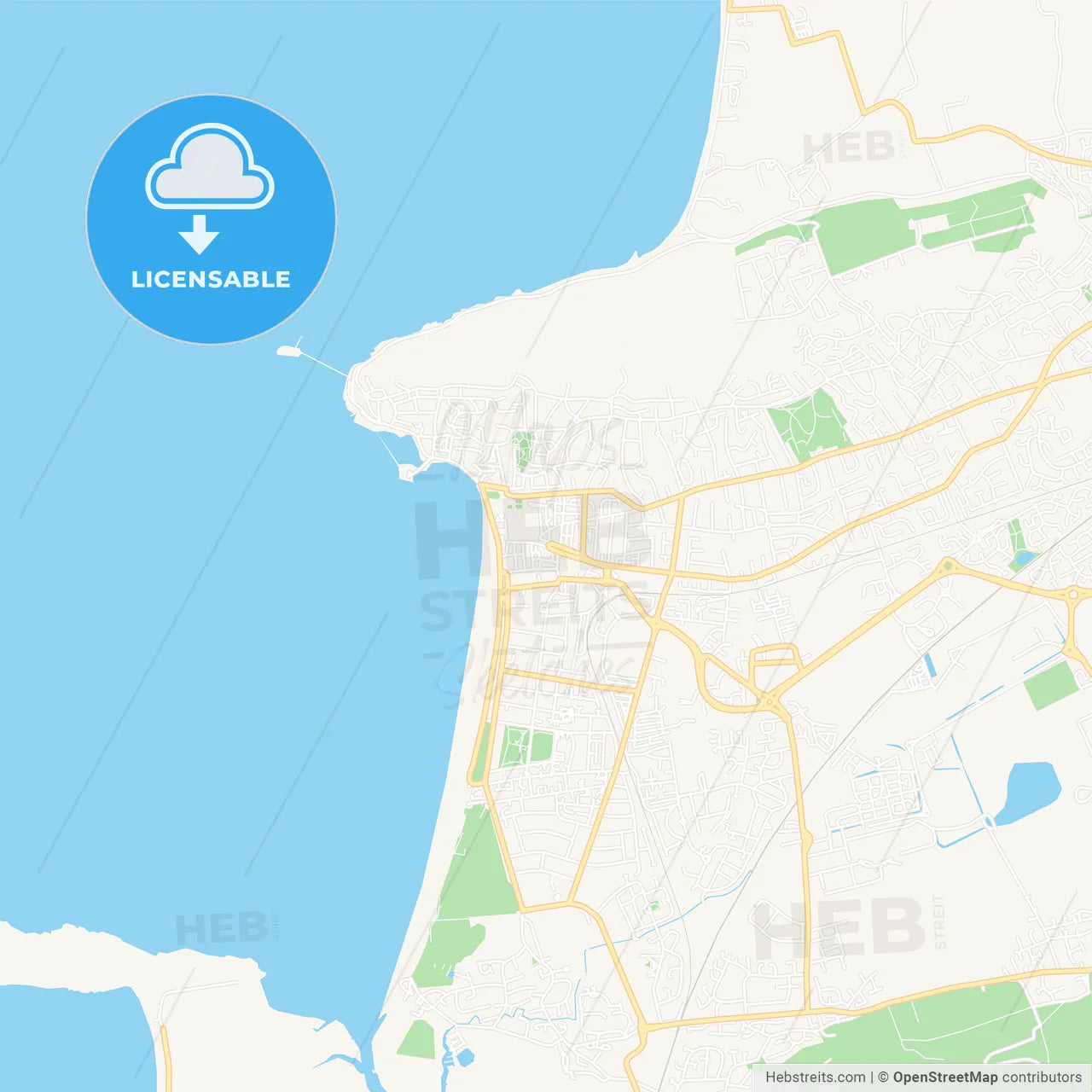 Weston-super-Mare, England Vector Map - Classic Colors