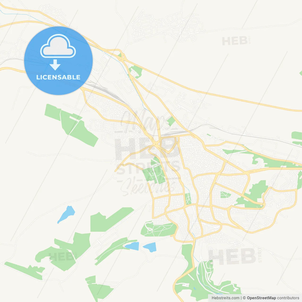 Pleven, Bulgaria Vector Map - Classic Colors