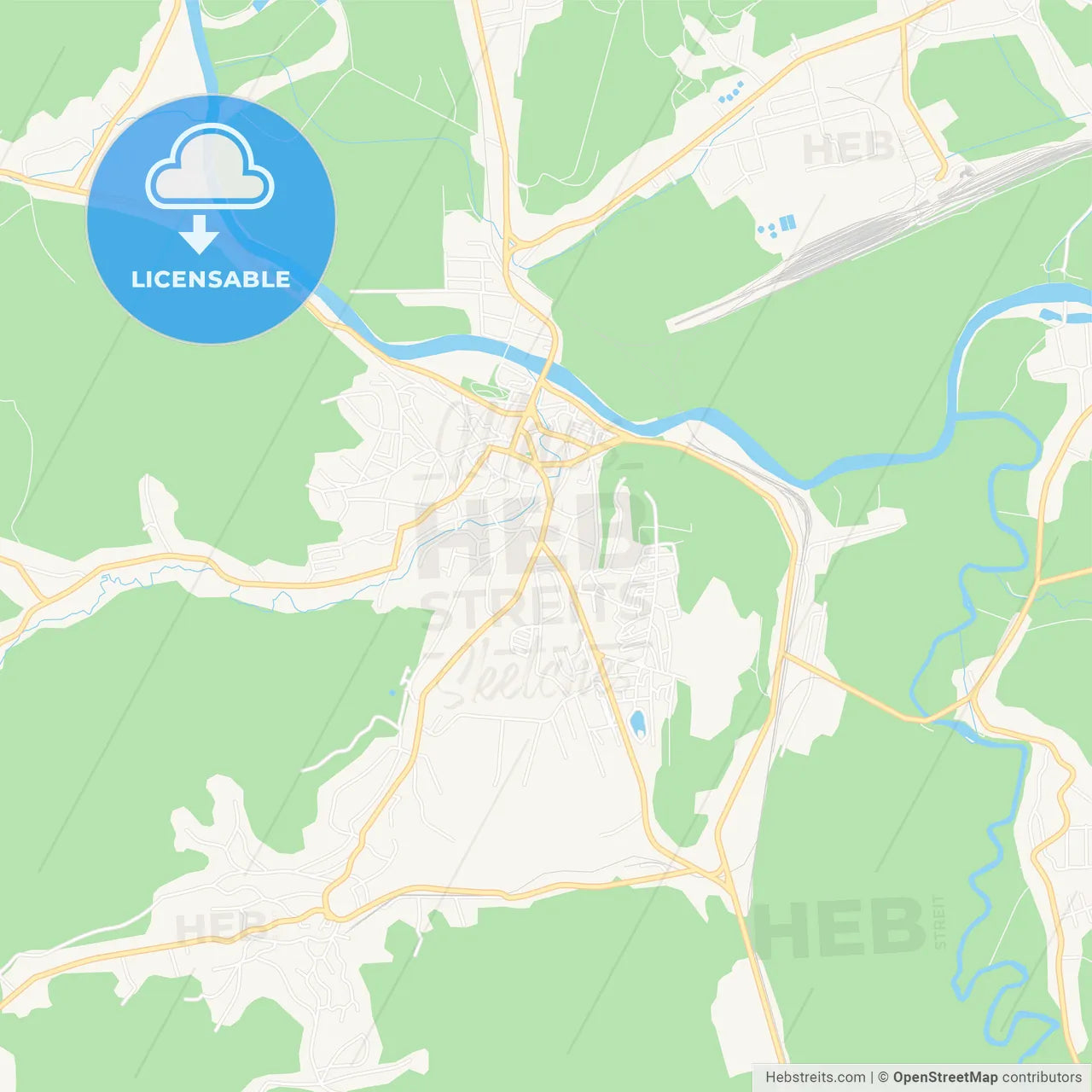 Dej, Romania Vector Map - Classic Colors