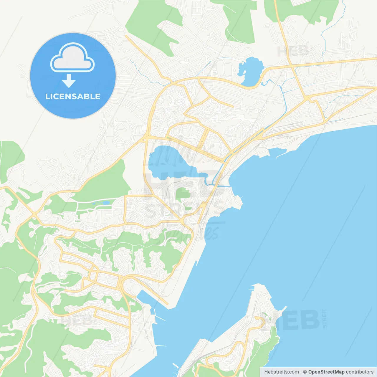Nakhodka, Russia Vector Map - Classic Colors