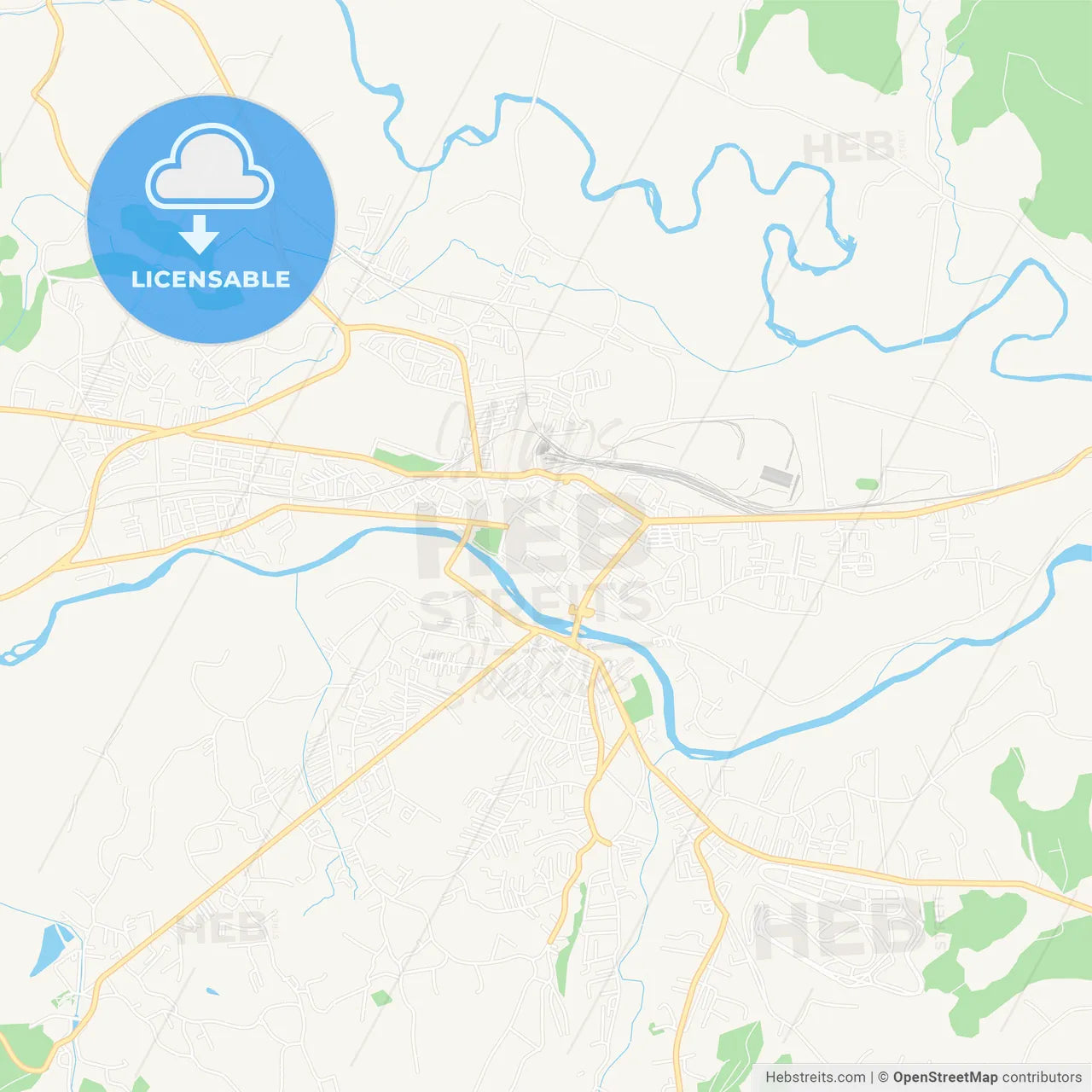 Kraljevo, Serbia Vector Map - Classic Colors