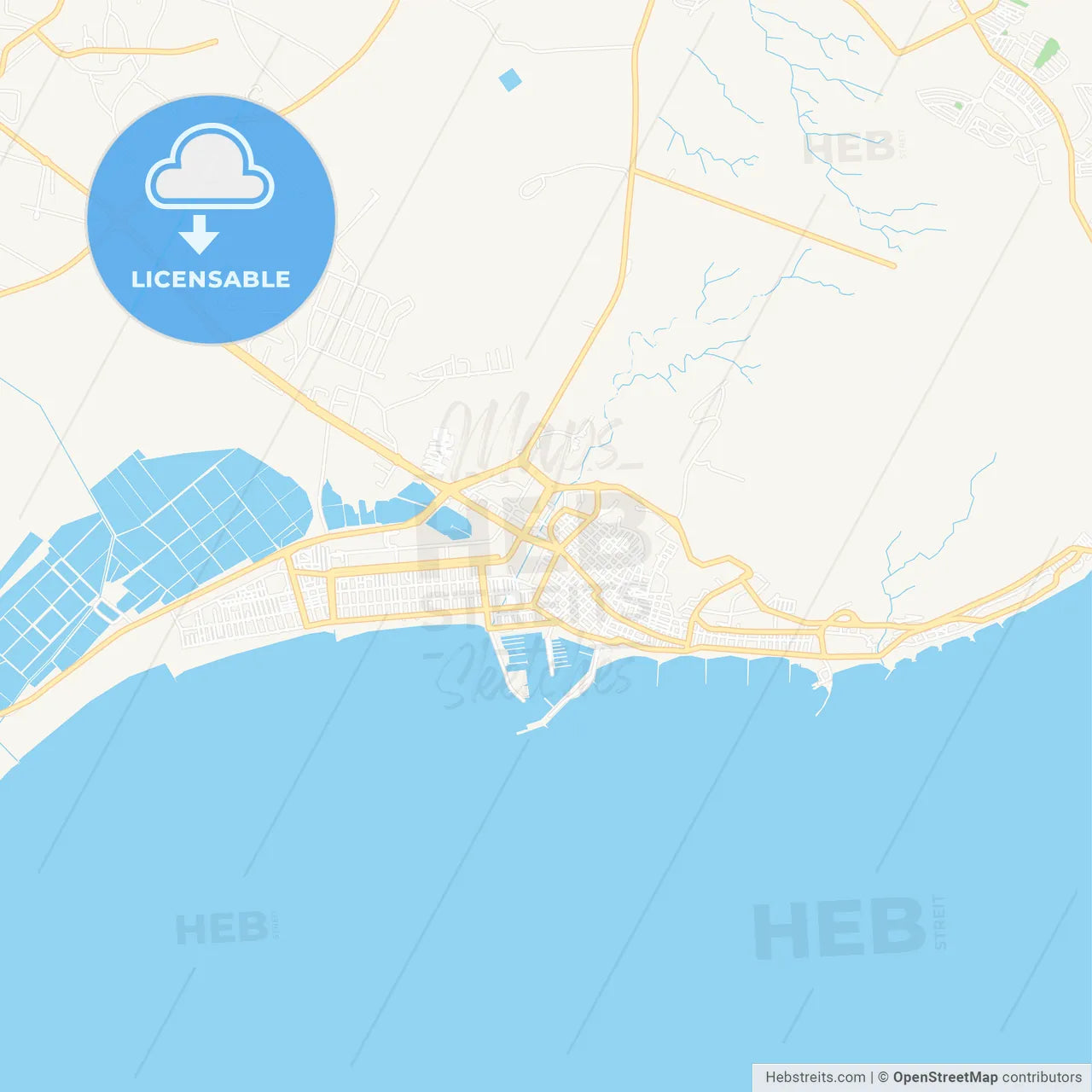 Santa Pola, Spain Vector Map - Classic Colors