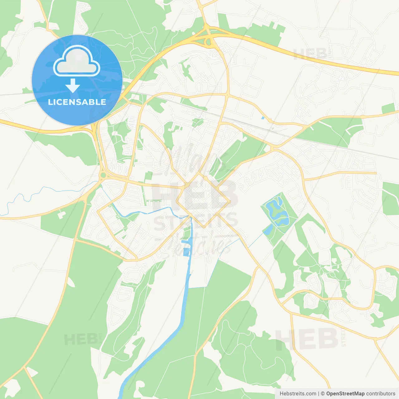 Enkoping, Sweden Vector Map - Classic Colors