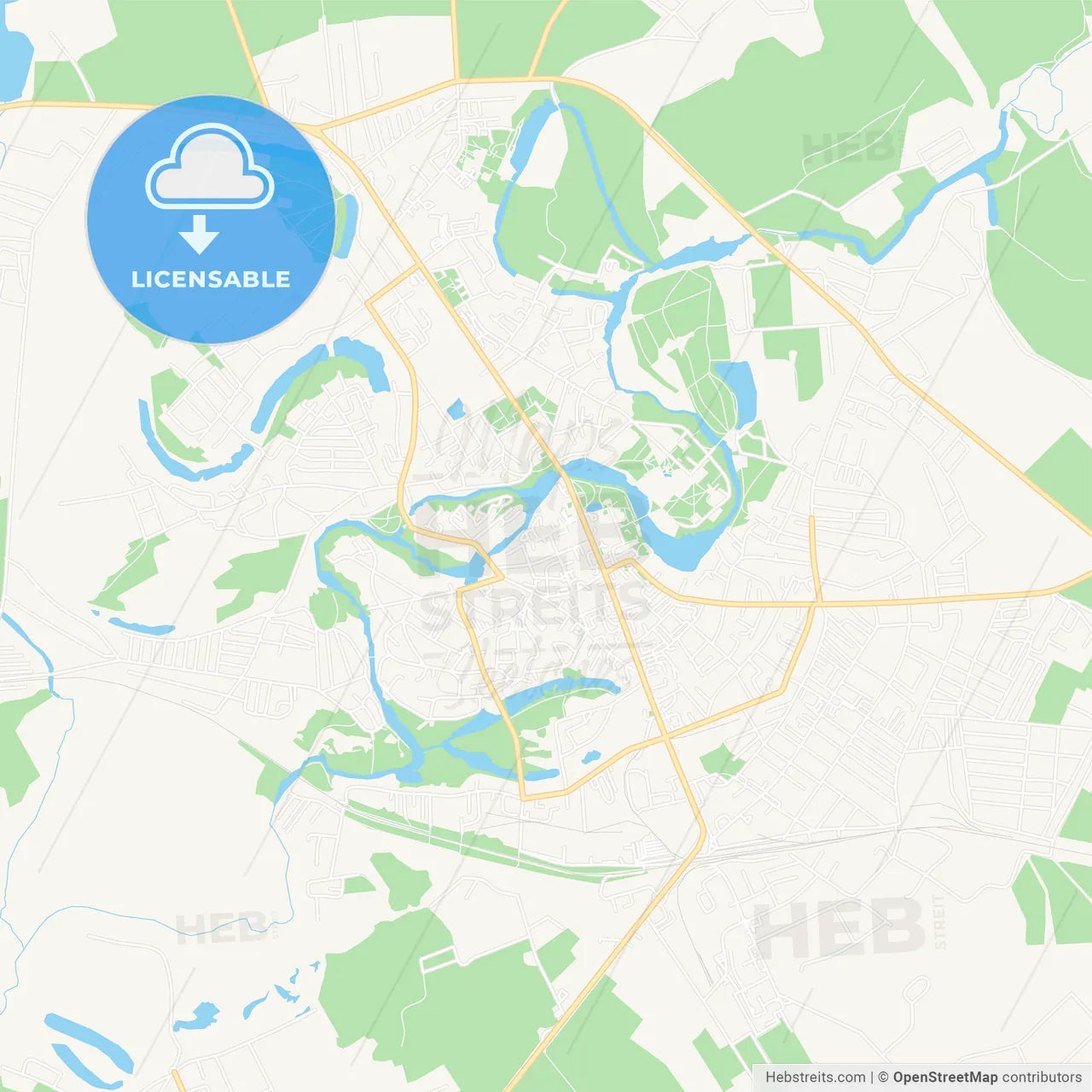 Myrhorod, Ukraine Vector Map - Classic Colors