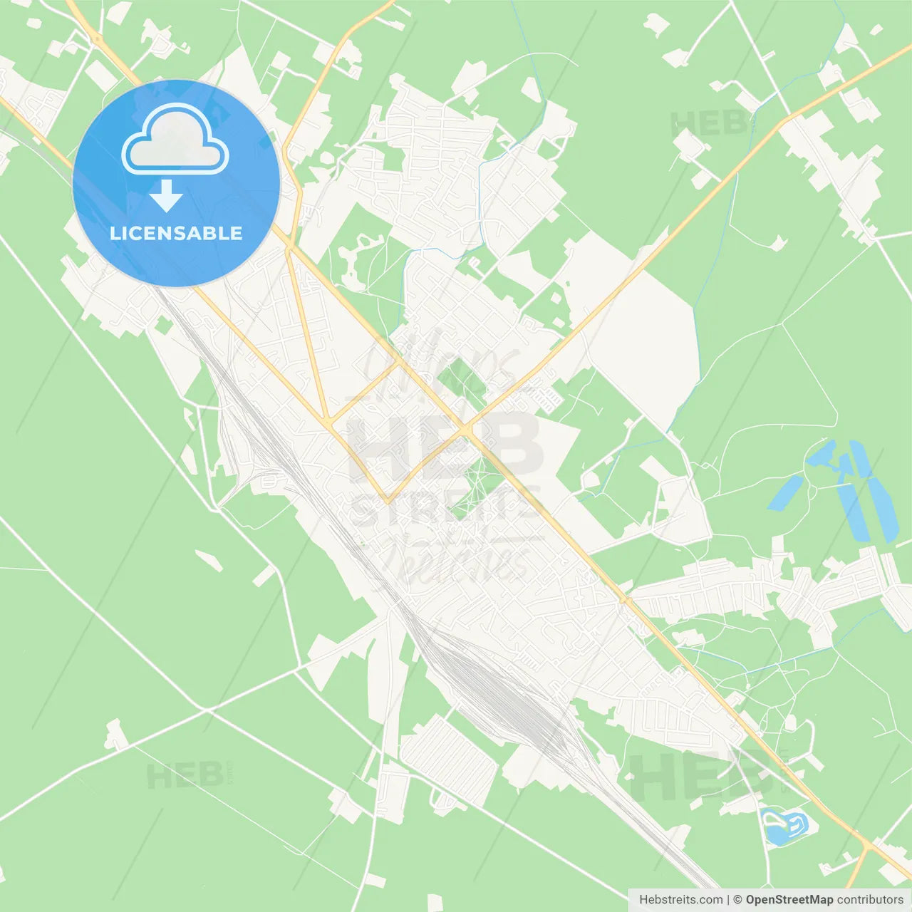 Radviliskis, Lithuania Vector Map - Classic Colors