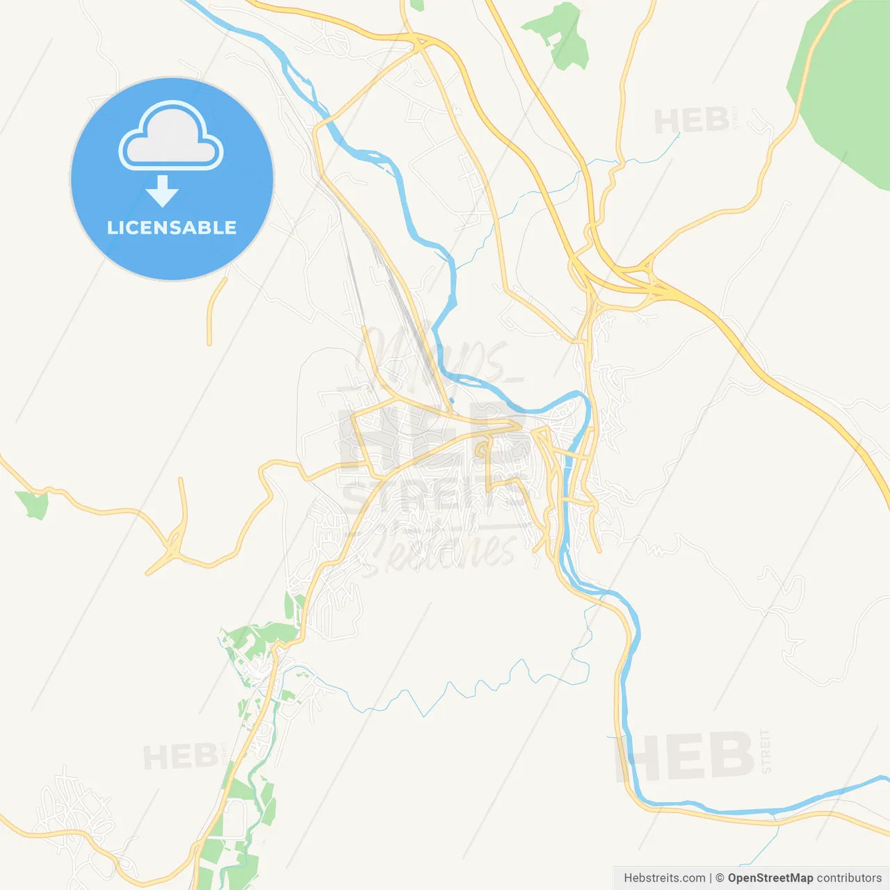 Veles, Macedonia Vector Map - Classic Colors