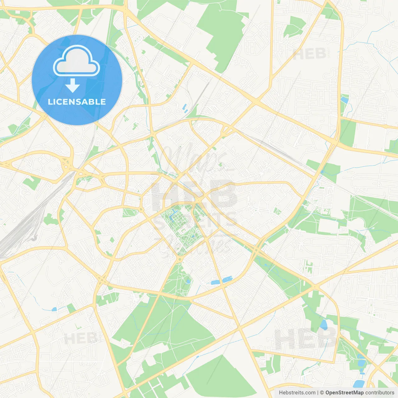 Bialystok, Poland Vector Map - Classic Colors