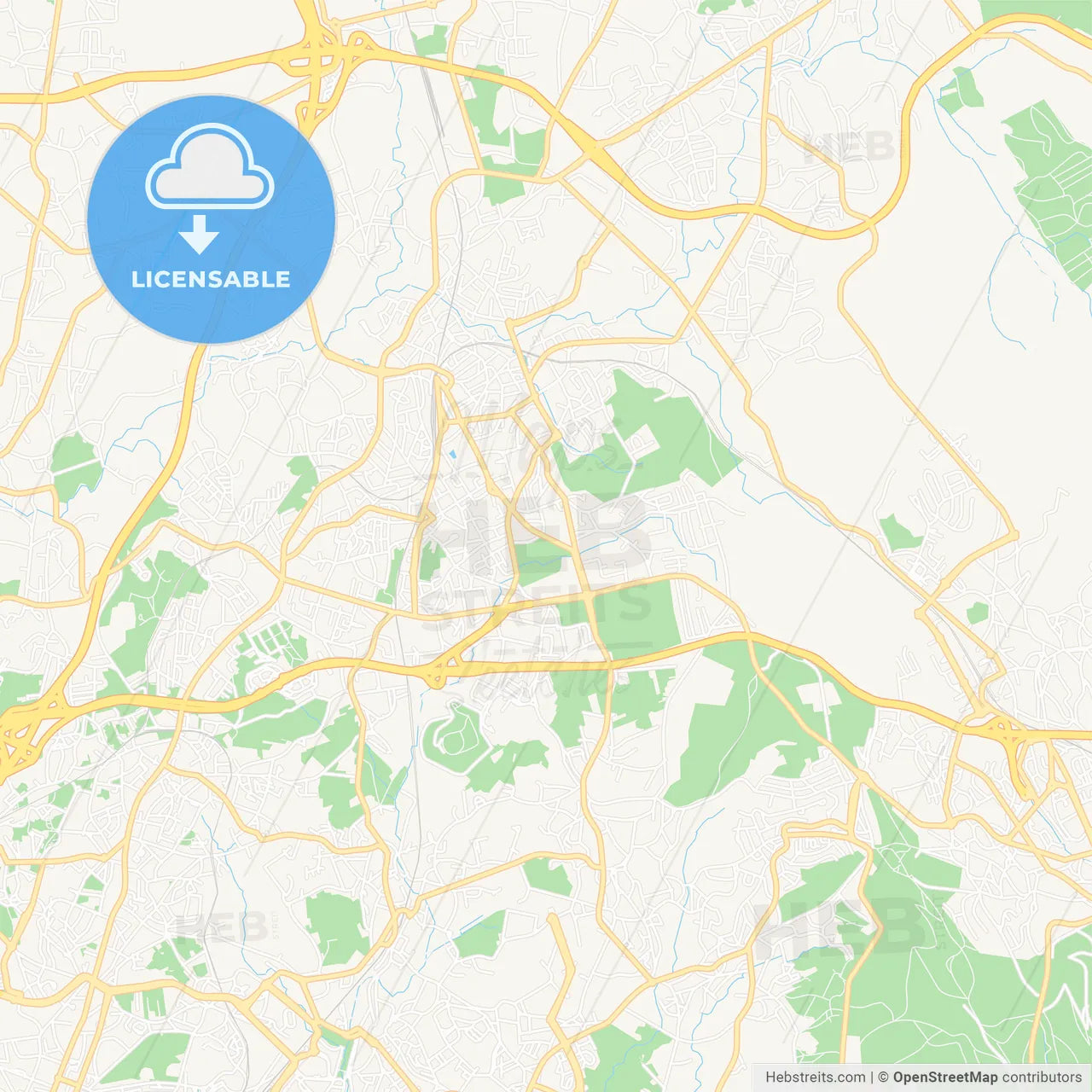 Ermesinde, Portugal Vector Map - Classic Colors