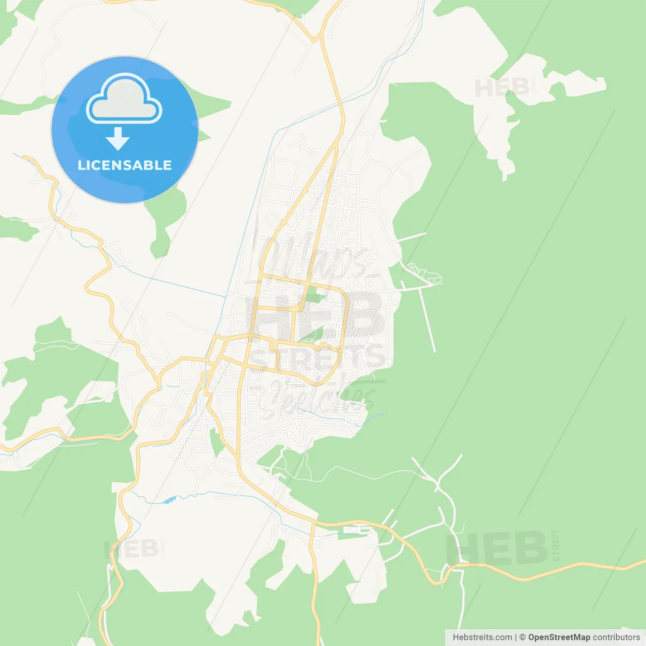 Hunedoara, Romania Vector Map - Classic Colors