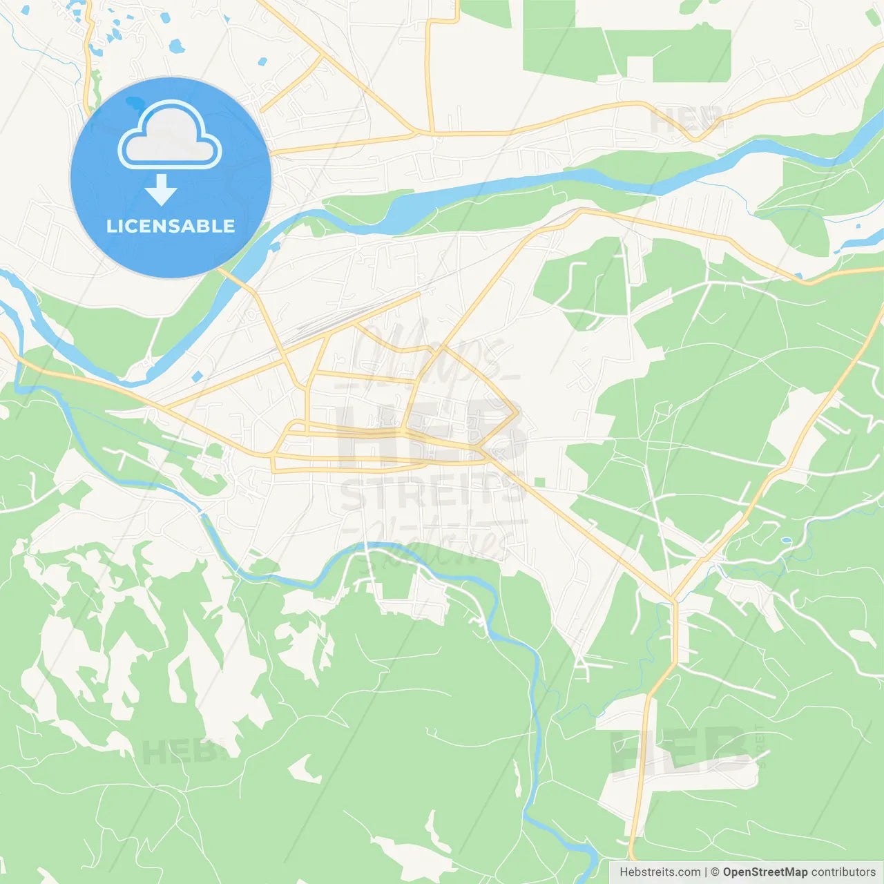 Sighetu Marmatiei, Romania Vector Map - Classic Colors