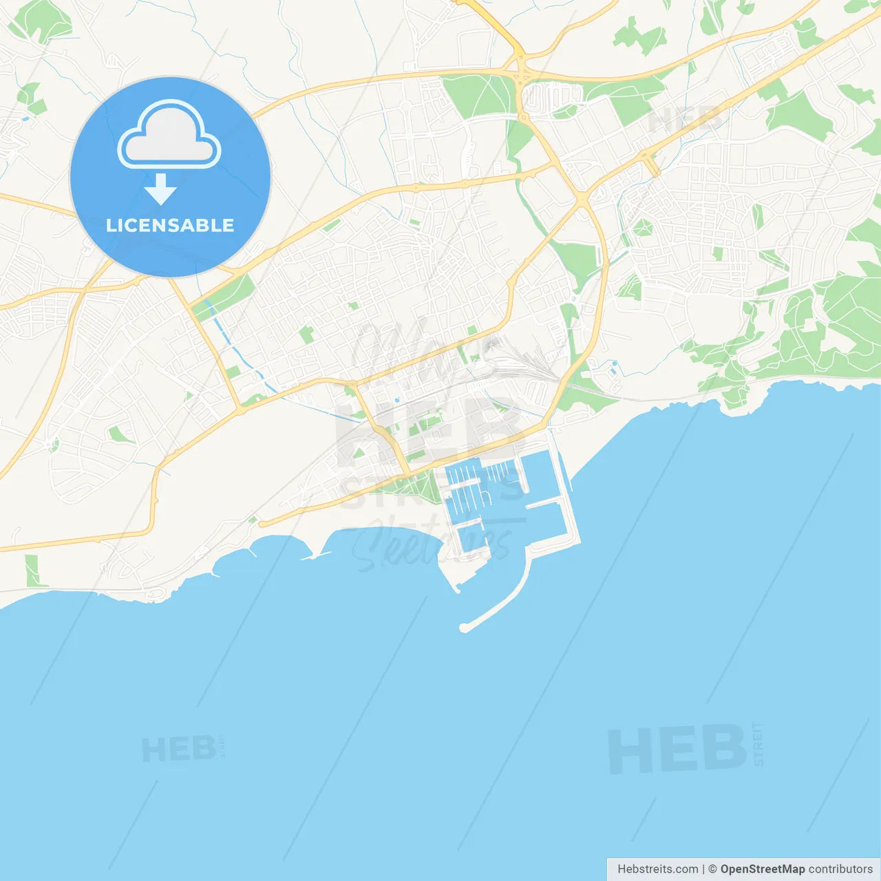 Vilanova i la Geltru, Spain Vector Map - Classic Colors