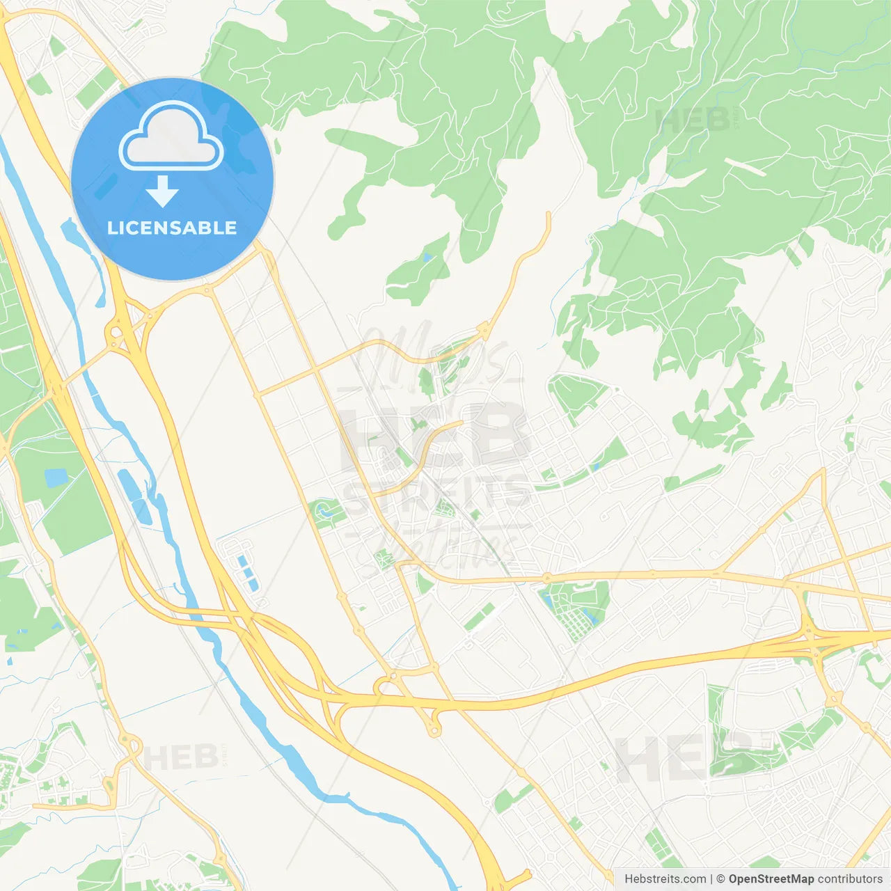 Sant Feliu de Llobregat, Spain Vector Map - Classic Colors