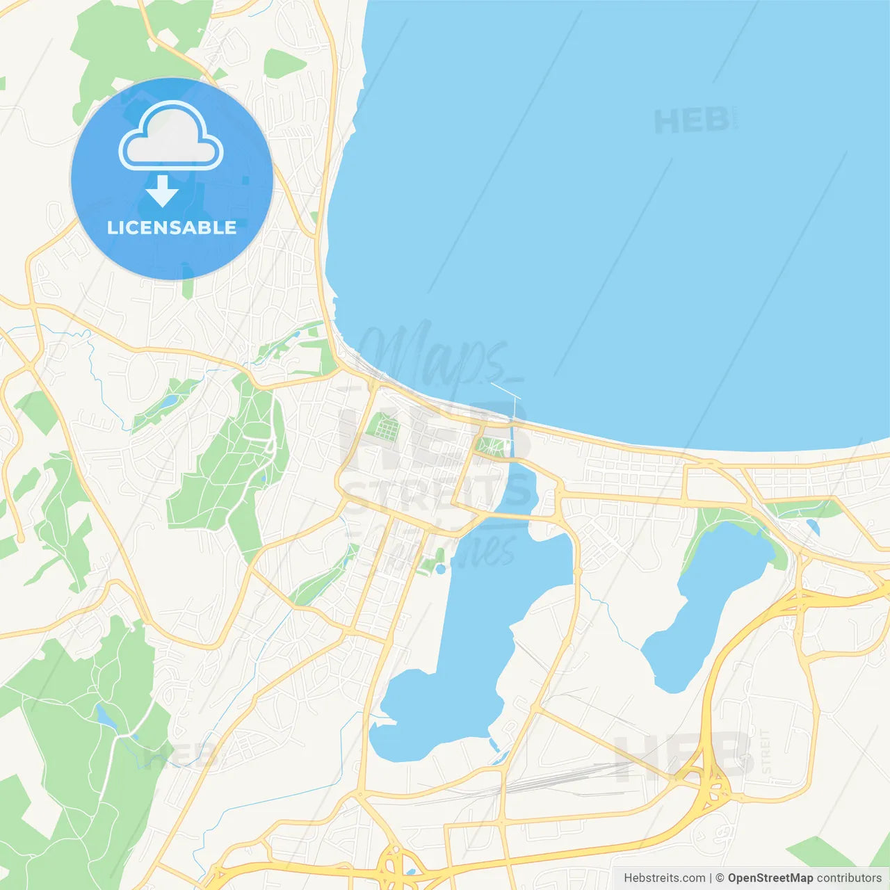 Jonkoping, Sweden Vector Map - Classic Colors