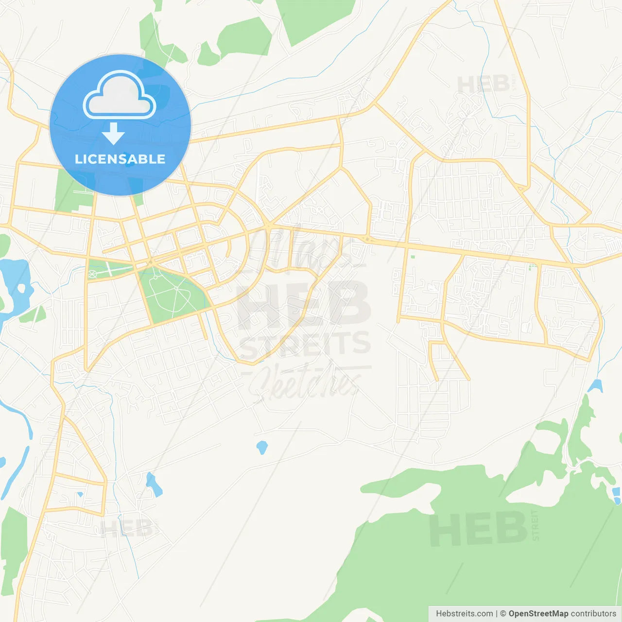 Oktyabrsky, Russia Vector Map - Classic Colors