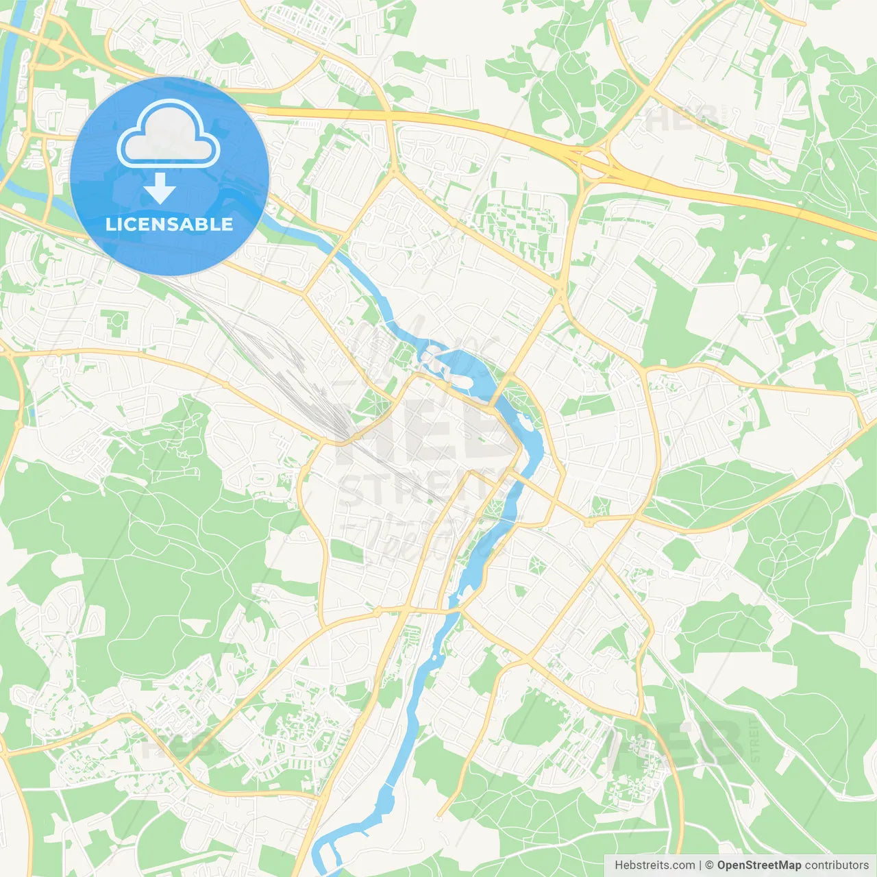 Eskilstuna, Sweden Vector Map - Classic Colors