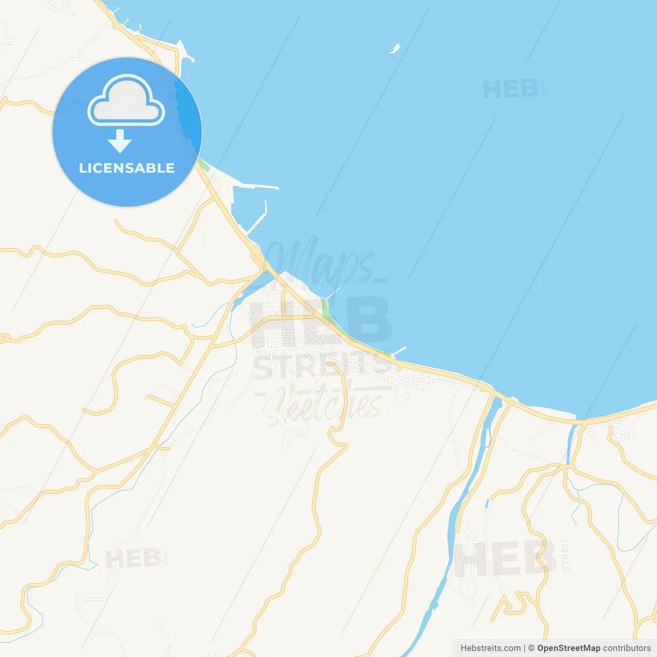 Fatsa, Turkey Vector Map - Classic Colors